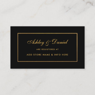 Modern Elegant Wedding Registry Insert Card Blk