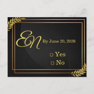 Modern Elegant Wedding RSVP Template | Edita Postcard