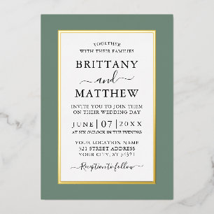 Modern Elegant Wedding Sage Green Gold