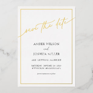 Modern Elegant Wedding Save the Date Foil