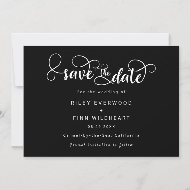 Modern Elegant wedding save the date invitation (Front)