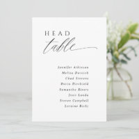 Modern Elegant Wedding Seating Chart Head Table