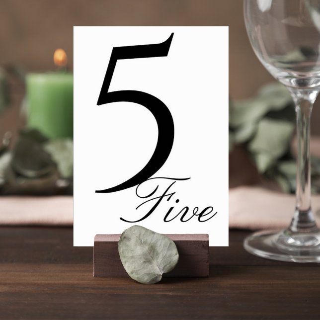 Modern Elegant Wedding Table Number Card (Creator Uploaded)