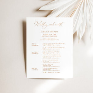 Modern Elegant Wedding Weekend Welcome Itinerary 