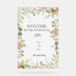 Modern Elegant Wedding Welcome Acrylic Sign