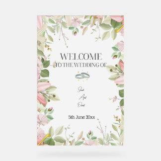 Modern Elegant Wedding Welcome Acrylic Sign