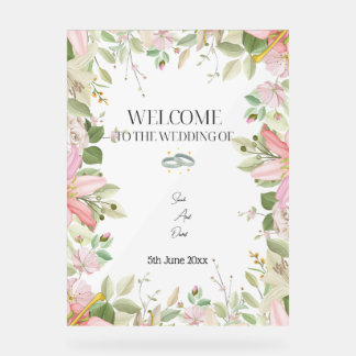 Modern Elegant Wedding  Welcome  Acrylic Sign