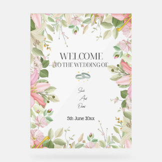 Modern Elegant Wedding  Welcome  Acrylic Sign