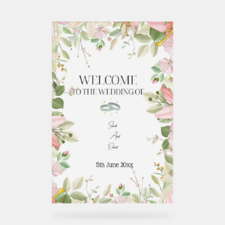 Modern Elegant Wedding Welcome Acrylic Sign