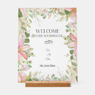 Modern Elegant Wedding Welcome Acrylic Sign