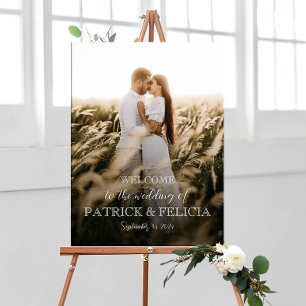 Modern elegant wedding welcome photo poster