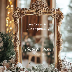 Modern Elegant Wedding Welcome Sign Mirror Decal