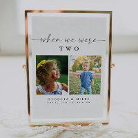 Modern Elegant When We Were Age Photo Table Number