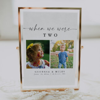 Modern Elegant When We Were Age Photo Table Number