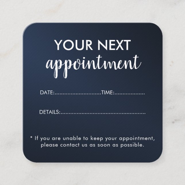 Modern Elegant White Beauty Salon Appointment Card (Front)