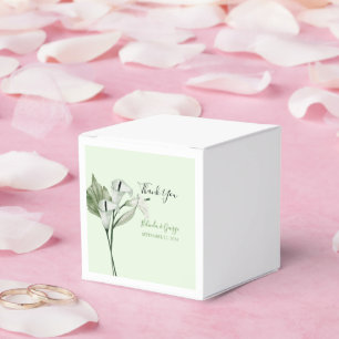 Modern Elegant White Calla Lilies Wedding  Favor Box