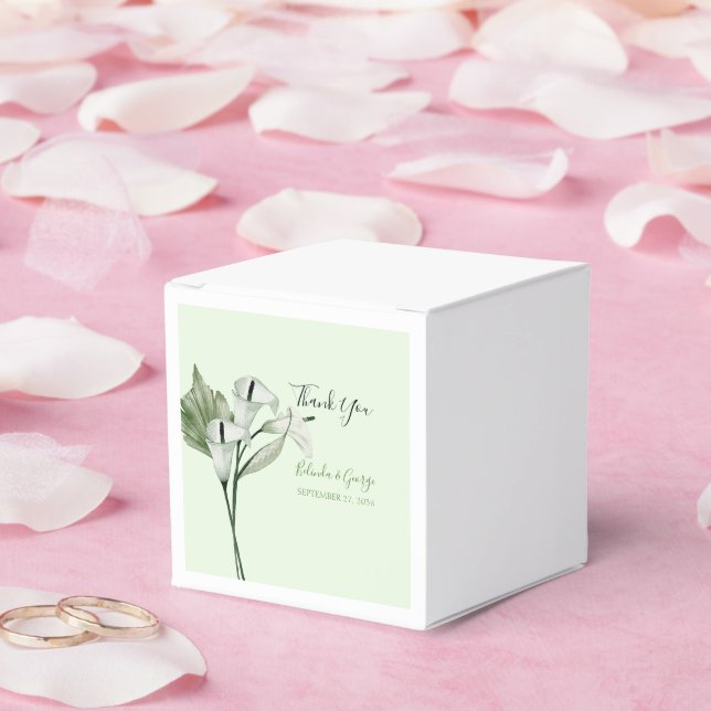 Modern Elegant White Calla Lilies Wedding  Favor Box (Wedding)