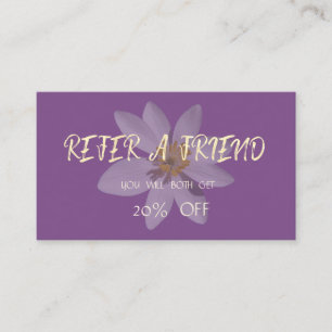 Modern Elegant White Daisy  Referral Card