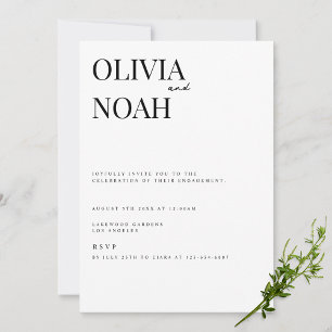 Modern & Elegant White Engagement Party Invitation