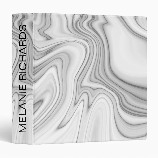 Modern Elegant White Marble Binder (Front/Spine)