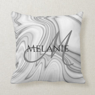 Modern Elegant White Marble Throw Pillow