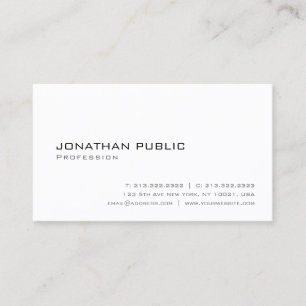 Modern Elegant White Minimalist Design Template Business Card
