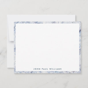 Modern Elegant White Nave Blue Marble Professional Card