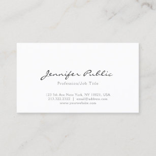 Modern Elegant White Professional Simple Template Business Card