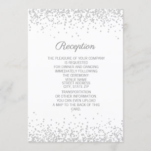 Modern Elegant White Silver Glitter Reception Invitation