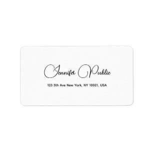 Modern Elegant White Simple Template Address Label