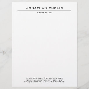 Modern Elegant White Simple Template Personalized Letterhead