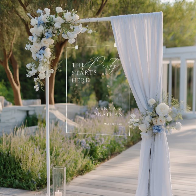 Modern Elegant White Wedding Acrylic Welcome Sign (Modern Elegant White Wedding Acrylic Welcome Sign)