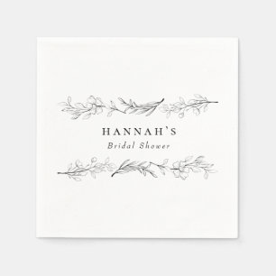 Modern Elegant Wildflower Floral Bridal Shower Napkin