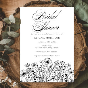 Modern Elegant Wildflowers Bridal Shower Invitation