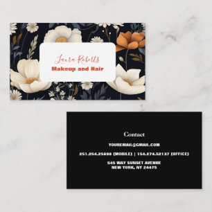 Modern Elegant Wildflowers Floral  Business Card