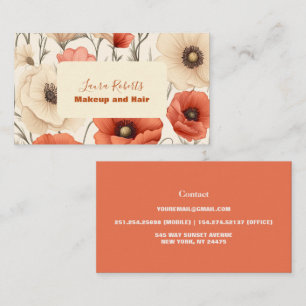 Modern Elegant Wildflowers Floral  Business Card