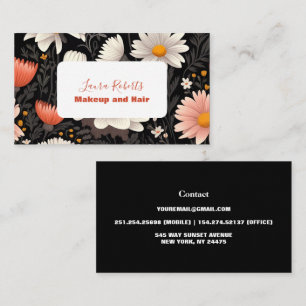 Modern Elegant Wildflowers Floral  Business Card