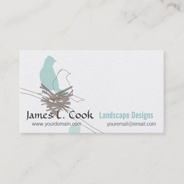 Modern Elegant Wildlife Bird Drawing Event Planner Business Card (Front)