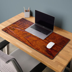 Modern Elegant Wood Customizable Monogrammed Desk Mat