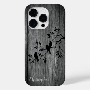 Modern elegant wood - tree and a crow - wooden Case-Mate iPhone 14 pro case