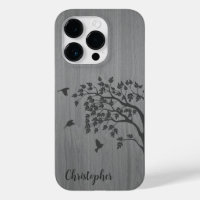 Modern elegant wood - tree and a crow - wooden