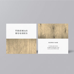 Modern Elegant Wooden Consultant Square Business Card