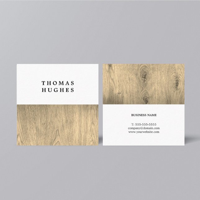 Modern Elegant Wooden Consultant Square Business Card (Creator Uploaded)