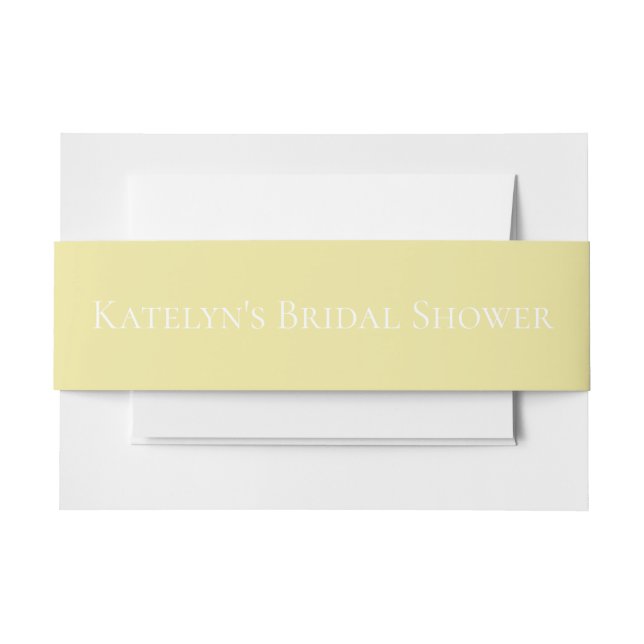Modern Elegant Yellow Invitation Belly Band (Front Example)