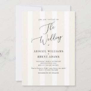 Modern & Elegant Yellow Stripe Wedding  Invitation