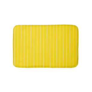 Modern Elegant Yellow White Striped Template Bath Mat