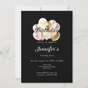 Modern, elegante Luftballon Einladung Invitation