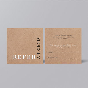 Modern ElegantPrinted Kraft Beauty Referral Card