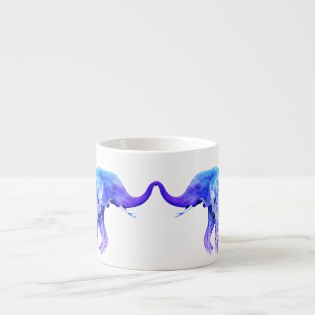 Modern Elephant Animal Digital Art elephants Espresso Cup (Front)