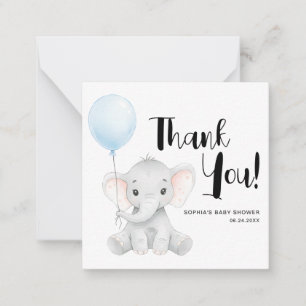 Modern Elephant Baby Shower Budget Thank You Card